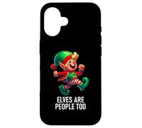 Christmas Xmas Elves are People Too Funny North Pole Design Coque pour iPhone 16