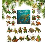 Christmass Christmas Sea Turtle Advent Countdown | 24 Days 2D Acrylic Decor