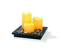CHRISTmaxx 03329 Plateau de Décoration avec Bougie LED Jaune 21 x 21 x 25 cm