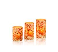 CHRISTmaxx 04950 Bougie à LED Cire Véritable Motif Chouette Lot de 3