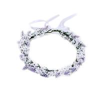 Christol Wreath Bandeau de fleurs simulées Boho Mariage Mariée Lavande Floral Bande de cheveux Guirlande Tiara Couronne avec ruban Coiffe Décor