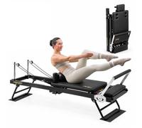 Christopeit Sport Reformer Pilates Prestige 2000 | Appareil de Pilates Pliable avec 5 Bandes de Résistance, Entraînement Complet du Corps, Gain de Place