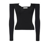 Christopher Esber - Odessa Arced Knitted L/S Top - Femme - Tops - Noir - Taille: 40 FR