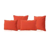 Christopher Knight Home Coronado Outdoor Water Resistant Pillows, 4-Pcs Set, Orange