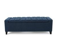 Christopher Knight Home Hikaru Pouf de rangement en tissu Bleu foncé