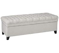 Christopher Knight Home Laguna Pouf de rangement en tissu capitonné Gris clair