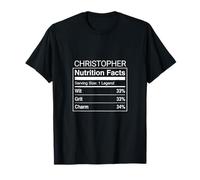 Christopher Nutrition Facts Parodie Amusant Dire T-Shirt