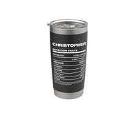 Christopher Valeur Nutritive Nom Drôle Gobelet isotherme en acier inoxydable double paroi