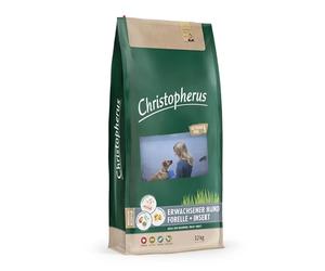 Christopherus Croquettes pour Chiens Adultes de Races Moyennes à Grandes - Aliment Complet pour Chiens de Truite + Insecte - 12 kg