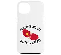 Christos Anesti Tsougrisma Joyeuses Vacances de Pâques grecques Coque pour iPhone 13