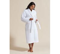 Christy Christy White Waffle Weave Kimono Style Robe White L-XL