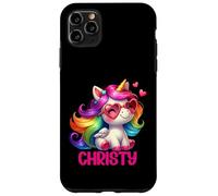 Christy Nom personnalisé Licorne colorée pour Femmes et Filles Coque pour iPhone 11 Pro Max