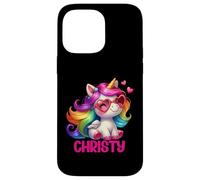 Christy Nom personnalisé Licorne colorée pour Femmes et Filles Coque pour iPhone 14 Pro Max