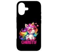 Christy Nom personnalisé Licorne colorée pour Femmes et Filles Coque pour iPhone 17