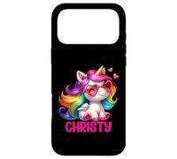 Christy Nom personnalisé Licorne colorée pour Femmes et Filles Coque pour iPhone 17 Pro Max