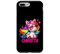 Christy Nom personnalisé Licorne colorée pour Femmes et Filles Coque pour iPhone 7 Plus/8 Plus