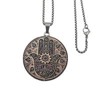 Chrizeltia - Collier Main de Fatma - Khamsa en Relief - Acier Inoxydable Un bijou unique, chargé d’énergie et de symbolique - Protection spirituelle