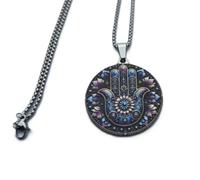 Chrizeltia - Collier Main de Fatma - Modèle Myriam en Relief - Acier Inoxydable Un bijou unique, chargé d’énergie et de symbolique - Protection spirituelle