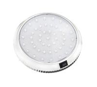 Chrom 2 Pièces 12v 46 Led Voiture Ronde Plafond Dôme Toit Lumière Intérieure Lampe Interrupteur Marche/Arrêt Pour Camping Car Caravane Camping Car Bateau Rv Van