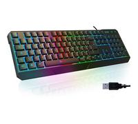 Chroma Clavier Gamer AZERTY FR Nouveauté Silencieux USB Clavier Filaire Rétroéclairé LED PC Gaming PS4 PS5 Mac Noir