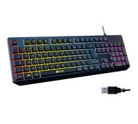 Chroma Clavier Gamer AZERTY FR - Nouveauté - Silencieux USB - Clavier Filaire Rétroéclairé LED - PC Gaming PS4 PS5 Mac - Noir