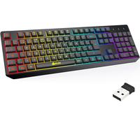 Chroma Spain Clavier Gamers QWERTY Wireless-Haute Performance-sans Filaire Clavier Éclairé Chromatique Gaming Noir RGB PC Windows Mac PS4 Xbox One [ Nouvelle Version ]