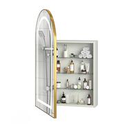 ChromaCasa Armoire de Salle de Bain à LED, avec Miroir Anti-buée et étagères réglables, 3 rangements de Salle de Bain Peu encombrants, Porte-sèche-Cheveux, éclairage 3 Couleurs