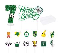 CHROMACRAFT 1 Bougie Élément De Football Numéro 7 Et 13 Inserts sur Le Thème du Football, Décorations De Gâteaux, Accessoires De Fête d'anniversaire pour Enfants.