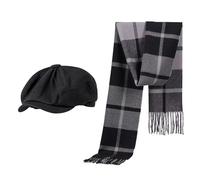 CHROMACRAFT 1 Chapeau Vintage Et 1 Écharpe, Chapeau Mode Homme, Chapeau Classique Simple, Écharpe Chaude