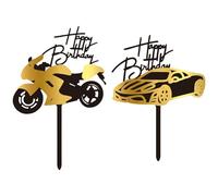 CHROMACRAFT 1 Insert De Moto Et 1 Insert De Voiture, Inserts De Gâteau d'anniversaire, Décorations De Gâteaux Créatives, Fournitures De Fête