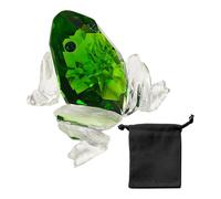 CHROMACRAFT 1 Ornement Grenouille Et 1 Sac De Rangement, Ornements Animaux Créatifs, Ornements De Décoration De Table, Artisanat en Cristal