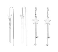 CHROMACRAFT 1 Paire De Boucles d'oreilles Étoile Et 1 Paire De Boucles d'oreilles Papillon, Boucles d'oreilles Longues Pampilles, Boucles d'oreilles De Style Simple, Boucles d'oreilles Élées