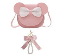 CHROMACRAFT 1 Sac À Bandoulière Avec Oreilles De Souris Et 1 Porte-Clés Avec Nœud, Sac À Bandoulière De Forme Mignonne, Sac À Bandoulière Pour Filles, Sac À Bandoulière En Cuir Pu