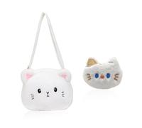CHROMACRAFT 1 Sac À Bandoulière En Forme De Chaton Et 1 Pendentif Chaton, Joli Sac À Bandoulière De Dessin Animé, Sac À Bandoulière En Peluche, Sac Pour Filles