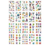 CHROMACRAFT 10 Tatouages sur Le Thème des Monstres, 10 Tatouages sur Le Thème De l'espace, Ensemble De Tatouages pour Enfants, Tatouages Temporaires pour Garçons/Filles