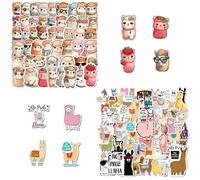 CHROMACRAFT 100 Autocollants D'Alpaga Mignons, Autocollants d'animaux De Dessin Animé, Autocollants De Graffiti Imperméables, Autocollants Esthétiques, Autocollants De Décoration DIY