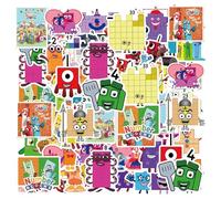 CHROMACRAFT 104 Autocollants De Bloc De Chiffres, Décoration D'Autocollant De Dessin Animé Créatif, Autocollant De Décoration De Tasse À Bagages Bricolage, Autocollant De Graffiti Auto-Adhésif