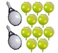 CHROMACRAFT 12 Morceaux De Ballons De Tennis, 1 Morceau De Ruban, Conception De Drapeau De Tennis, Décoration D'Événement, Adaptés À La Célébration De Soirées À Thème Sportives.