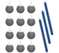 CHROMACRAFT 12 Pièces De Pierres À Air Et 3 Pièces De Bandes À Bulles, Accessoires pour Aquariums, Pierres À Air pour Aquariums, Pierres D'Enrichissement en Oxygène pour Aquariums