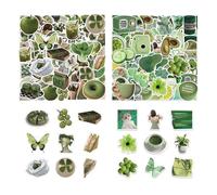 CHROMACRAFT 122 Pièces D'Autocollants Verts Rétro, Autocollants Graffiti Vert Olive, Autocollants Imperméables, Autocollants Décoratifs DIY, Adaptés Aux Scrapbooking, Vélos, Ordinateurs Portables