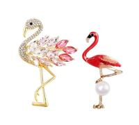 CHROMACRAFT 2 Broches Flamants Roses, Broches À La Mode Et Créatives, Broches Élées, Broches De Décoration De Vêtements, Broches en Strass