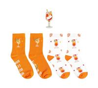 CHROMACRAFT 2 Paires De Chaussettes Amusantes À Motif De Verre À Vin Et 1 Broche avec Le Même Thème, Vêtements De Fête Amusants, Cadeaux De Fête, Adaptées Aux Hommes Et Aux Femmes.
