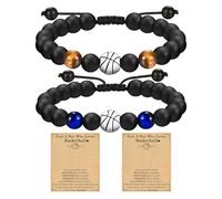 CHROMACRAFT 2 Pièces Bracelets De Basket-Ball, de Perles et D'Amitié - Design Créatif Réglable, Cadeaux pour Garçons