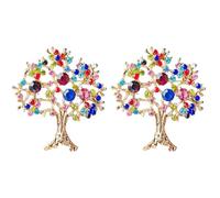 CHROMACRAFT 2 Pièces Broches d'Arbre Colorées en Zircone Cubique - Élées De Mode pour Femmes, Décorations De Vêtements