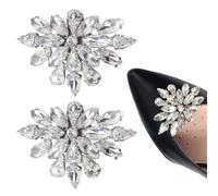 CHROMACRAFT 2 Pièces Pinces À Chaussures Pour Femmes, Pinces À Chaussures En Cristal Pour Talons Hauts, Pinces À Chaussures Décoratives Scintillantes, Accessoires De Chaussures Élés Pour Femmes