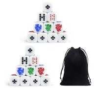 CHROMACRAFT 20 Dés De Poker Et 1 Sac en Velours Noir, Jeu De Lancer, Jouet Créatif, Jouet Interactif, Jeux De Société