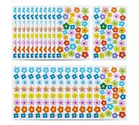 CHROMACRAFT 24 Feuilles D'Autocollants De Fleurs Colorées, Mini Autocollants De Fleurs, Autocollants Imperméables, Autocollants De Scrapbooking, Autocollants De Décoration DIY