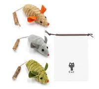 CHROMACRAFT 3 Jouets en Forme De Souris Et 1 Sac De Rangement, Jouet Intéressant pour Chat, Jouet en Peluche, Fournitures pour Animaux De Compagnie, Jouet À Mâcher