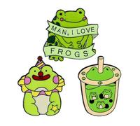 CHROMACRAFT 3 Pièces Petites Broches Grenouille, Broches Mignonnes, Broches Animaux De Dessin Animé, Broches Décoratives, Peuvent Être Utilisées pour Les Vêtements, Chapeaux, Sacs À Dos