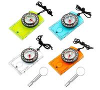 CHROMACRAFT 4 Boussoles D'Extérieur Et 2 Sifflets Métalliques, Boussole Étanche, Boussole Multifonctionnelle, Boussole Portable, Équipement D'Extérieur